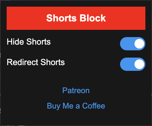 YouTube homepage with Shorts shelf removed